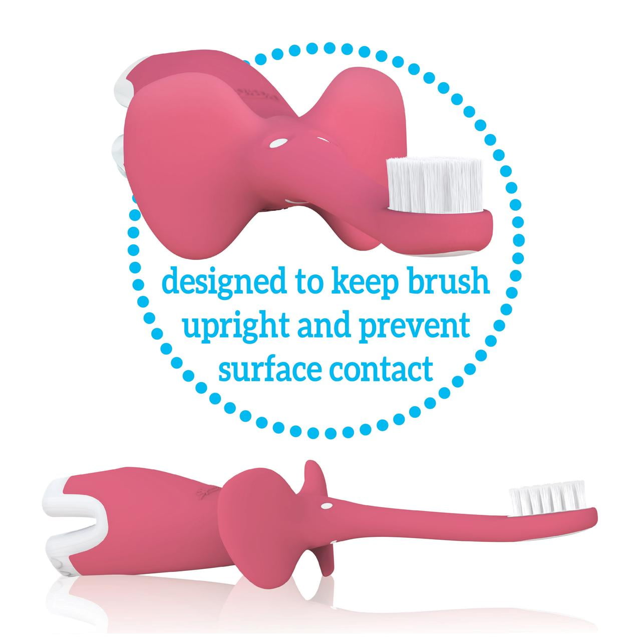 Dr. Brown's Infant-to-Toddler Toothbrush, Pink Elephant, 0-3 years