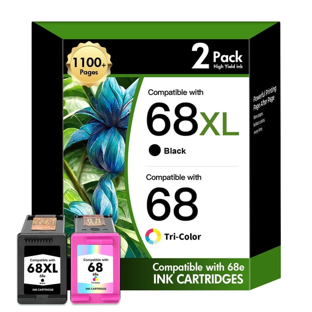 Cartuchos de tinta inkalfa 68XL Negro y Tricolor, paquete combinado