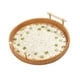 thumbnail image 1 of Bandeja tejida decorativa para almacenamiento, redonda, moderna y elegante, para picnic, pasteles y aperitivos. Grande Verde Blanco, 1 of 9