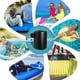 thumbnail image 2 of Bomba infladora eléctrica negra, bomba de aire, bomba de bola con batería, colchón inflable recargable, Pongmps portátiles con 4 chorros de aire, inflador rápido para colchón, 2 of 5