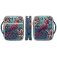 thumbnail image 3 of Xixirimido Quilted Bible Cover Bible Case for Women, Large Bible Carrying Case with Handle, Bible Study Supplies & Christian Gift for Men Stained Glass Cardinal Cherry Blossom Pattern, 3 of 7