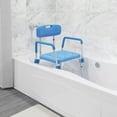 thumbnail image 3 of BizChair Adjustable Bath & Shower Chair with Height-Adjust Frame, Depth-Adjust Back, and 300 lbs. Static Weight Capacity in Blue, 3 of 13