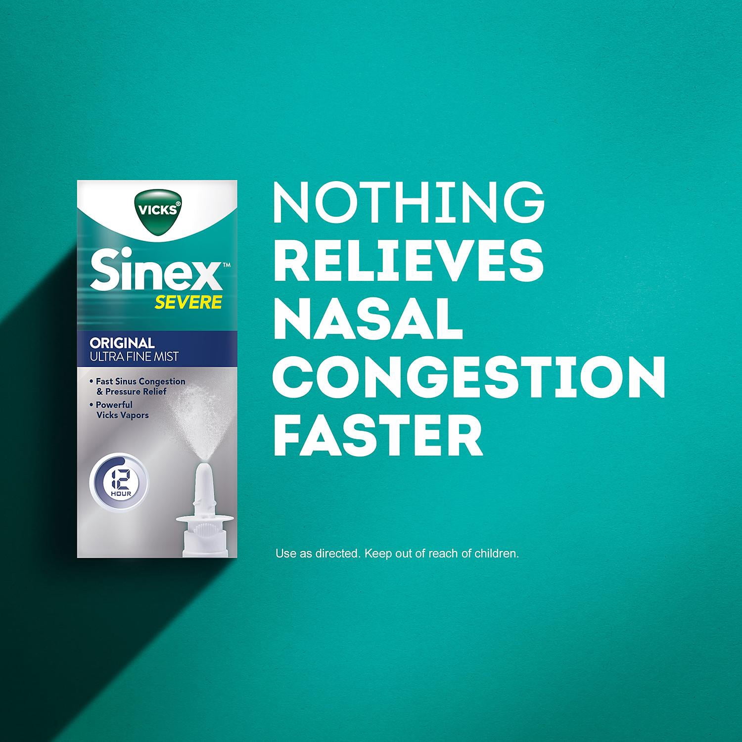 Vicks Sinex Severe Nasal Decongestant Spray Triple Pack (3 ct, 0.5 fl. oz.)