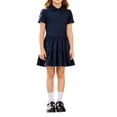 thumbnail image 2 of Girls Pique Polo Dress, Short Sleeve School Uniform A-Line Casual Dress for Kids, 2 of 5