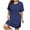 Blue, variant on Leesechin Women's T Shirt Casual Dress Oversized Solid Color Short Sleeve O Neck Beach Dress with Pockets Nightgown
