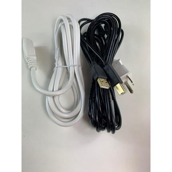 [UL Listed] OMNIHIL White 8FT AC Power Cord 15FT USB-B Cable Compatible with Canon CanoScan FS-4000US 35mm Film Scanner