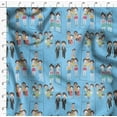 thumbnail image 4 of Soimoi Blue polyester Crepe Fabric Mirror Theme Human Figure Print Fabric by the Yard 42 Inch Wide, 4 of 5