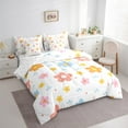 thumbnail image 3 of jejeloiu Cute Flower Twin Bedding Sets 7-Piece,Plant Theme Bedding Comforter Set,Orange Blue White Sheet Sets For Girls Kids,Microfiber Room Decoration, 3 of 8
