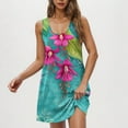 thumbnail image 5 of Ovzne Robes Grande Taille pour Femmes aux Courbes Robe Femme Tendance Décontractée Imprimée avec Poches Sans Manches Col de Jardin Robe d'Été Imprimée Liquidation, 5 of 5