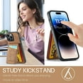 thumbnail image 4 of Allytechgroup Retro Wallet Case for Apple iPhone 12 Pro / iPhone 12, RFID Blocking Cards Holder Kickstand Bumper Shockproof Anti-Scratch Premium PU Leather TPU Back Cover for Women Men, Brown, 4 of 8