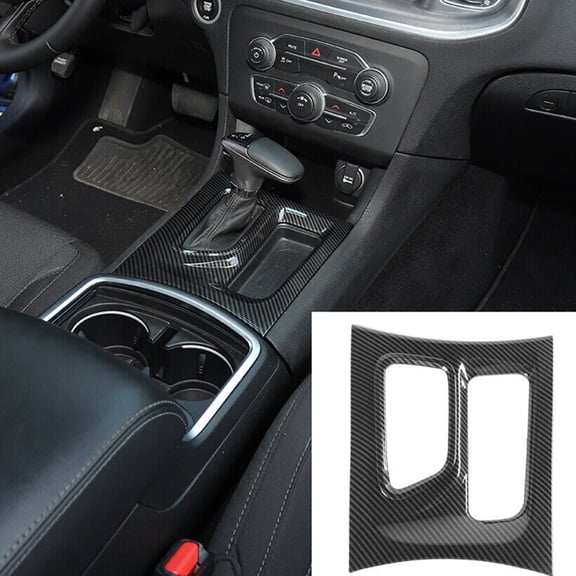 Acaigel Console Gear Shift Box Panel Trim Cover Carbon Fiber For Dodge Charger 2016-2021