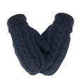 thumbnail image 3 of Jinhomg Cold Weather Mittens for Women and Men Thick Warm Cable Knitted Mittens Winter Thermal Cozy Full Finger Driving Biking Gloves 2025 Saving Navy Free Size, 3 of 3