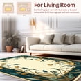 thumbnail image 2 of ODIKA 8'x10' Machine Washable Non-Slip Area Rug, Elegant Whiplash Curves With Flowing Botanical High Traffic Rug, Teal, 197143, 2 of 7