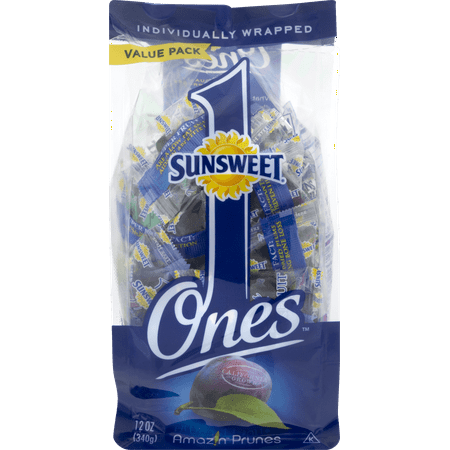 Sunsweet Ones Dried Prunes Value Pack, 12 oz, Individually Wrapped