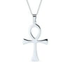 Ankh Egyptian Flat Cross Pendant .925 Sterling Silver Necklace 2 25in