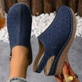 thumbnail image 4 of Womens Sandals Comfortable Wedge Closed Toe Slip-on Leisure Hollow Slides Shoes for Spring Summer Casual Daily Holiday Beach, 4 of 5