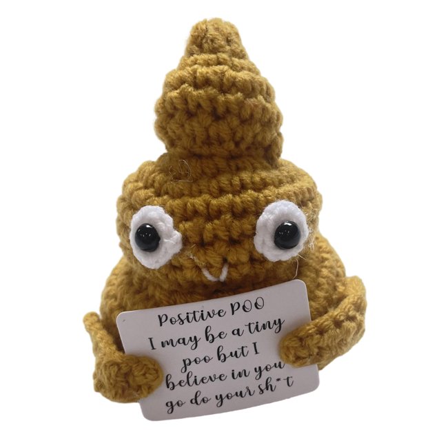 Muñeca de caca de punto interesante con regalos de tarjetas positivas Sunnimix Fiesta amarillo