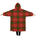 thumbnail image 2 of Oversized Wearable Blanket Hoodie,Red Green Checkerboard Checkered Pattern Sherpa Blanket Hoodie with Super Pockets,Super Warm Fuzzy Pullover for Women & Men, 2 of 6