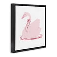 thumbnail image 2 of Stupell Industries Contemporary Pink Swan with Bow Black Floating Frame Canvas Art, 18 x 18, by Lucille Price, 2 of 7
