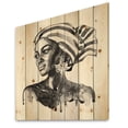 thumbnail image 2 of Designart 'Portrait of Afro American Woman XII' Modern Print on Natural Pine Wood, 2 of 5