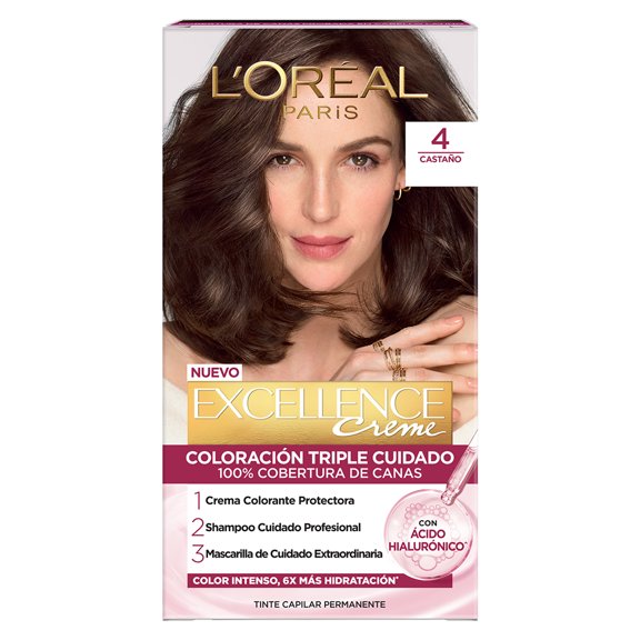 Tinte para cabello L'Oréal Imédia Excellence creme 4 castaño