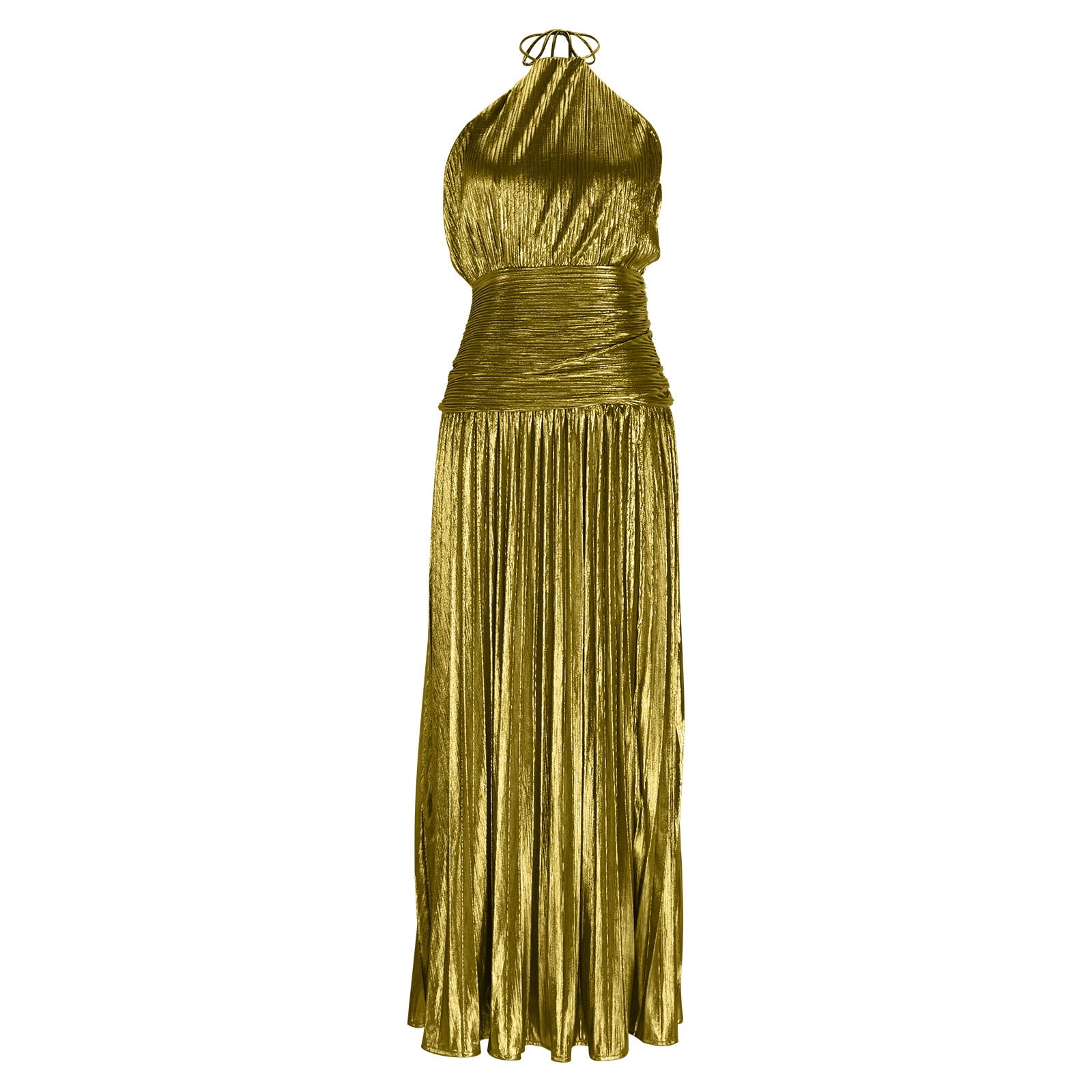 Hvot&aat Women Sexy High Split Evening Cocktail Dress Solid Color Casual Sleeveless Backless Maxi Dress
