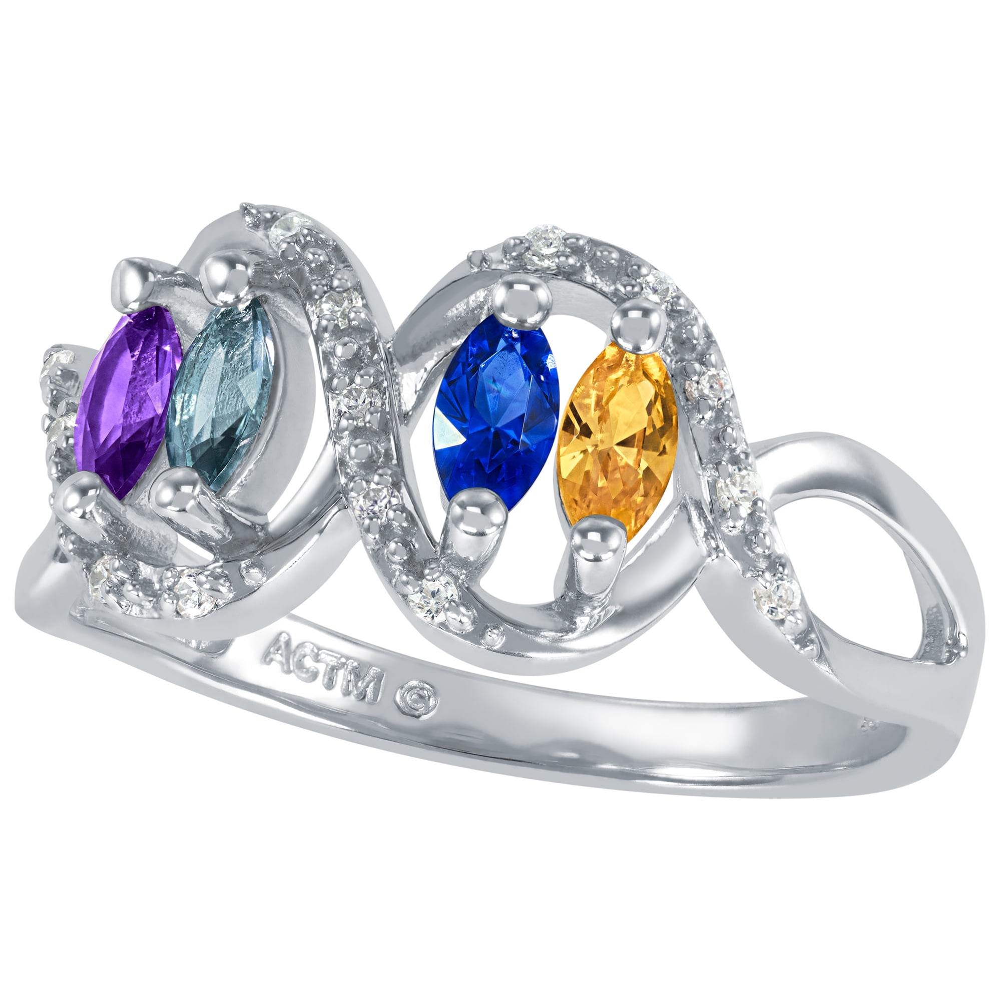 Keepsake Personalized Family Jewelry Simulated Birthstone Women's Larkspur Ring in 10K Yellow