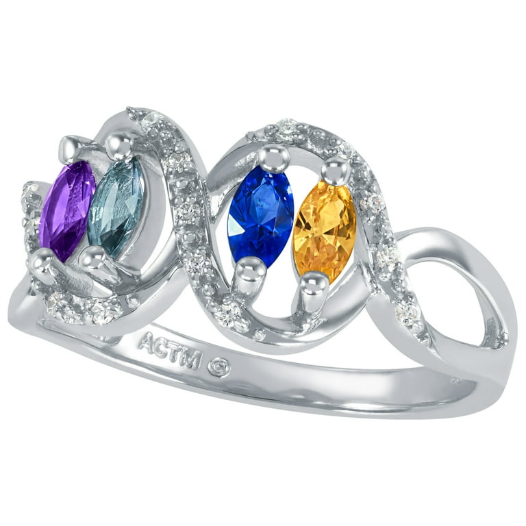 Keepsake Personalized Family Jewelry Olive Birthstone Mother s Ring in Sterling Silver 10K Gold over Sterling 10K and 14K Gold and White Gold Walmart