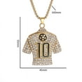 thumbnail image 3 of No. 10 Jersey Cubic Pendant Necklace - Golden-Tone Soccer Ball Design, Sparkling Artificial Accents, Unisex Hip Hop Streetwear Jewelry for Valentine's Gift, 3 of 3