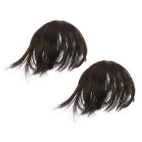 Worgeous 2 Pcs Decor Real Hair Topper Women's Wig 19.00X12.00X12.00CM Dark Brown