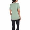 thumbnail image 3 of Matty M Ladies' Twist Knot Top Short Sleeve V-Neck Stretch Knit Fabric, 3 of 3