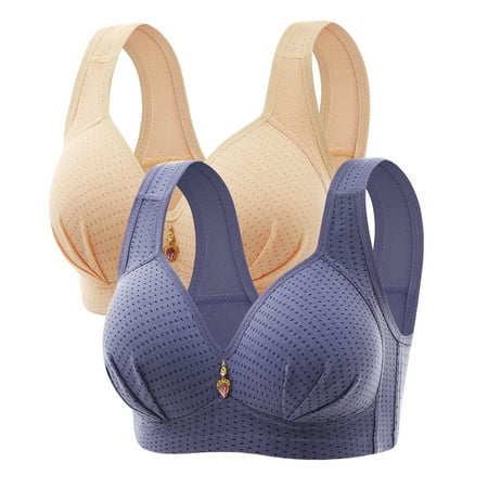 Mrasaso Big Sales! Built in Bra Tank Tops for Women Women Polyester Bra Embroidered Glossy Comfortable Wireless Bra Breathable Design for All-Day Comfort(2pc Underwear) Beige|44