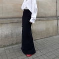 thumbnail image 4 of BAETEUY Women Maxi Skirt Elastic High Waist Hip Wrapped Long Skirt Solid Color Slim Fit Bottoming Skirt Clothing Accessories, 4 of 8