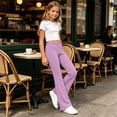 thumbnail image 6 of Mifsaly Girls Flare Yoga Pants Kids High Waisted Elastic Waist Bootcut Leggings Comfortable Soft Stretch Athletic Running Dance Bell Bottoms, 6 of 8
