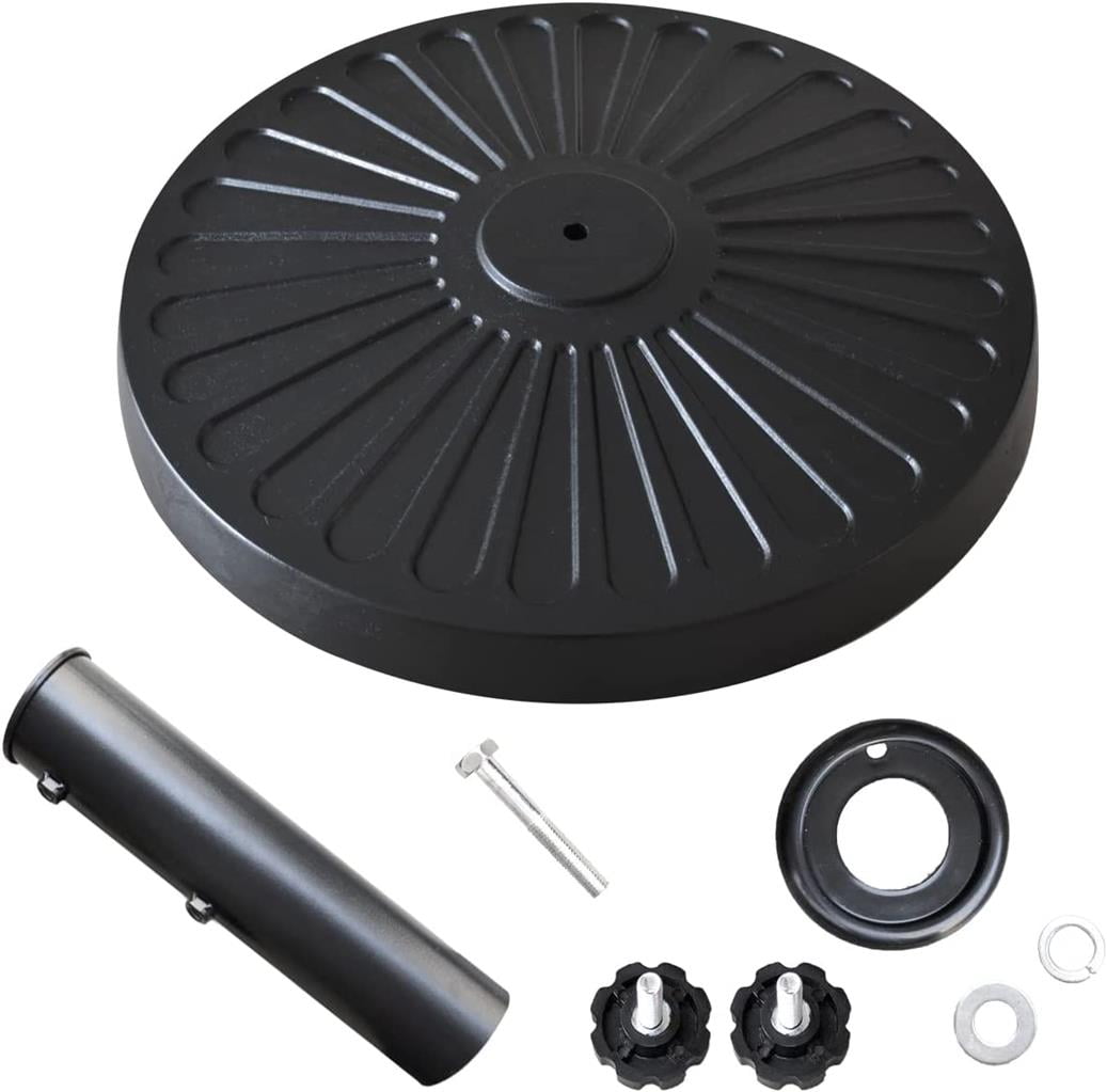 EliteShade USA Stand Market Patio Outdoor Heavy Duty Umbrella Base with Concave Radial Pattern,Black