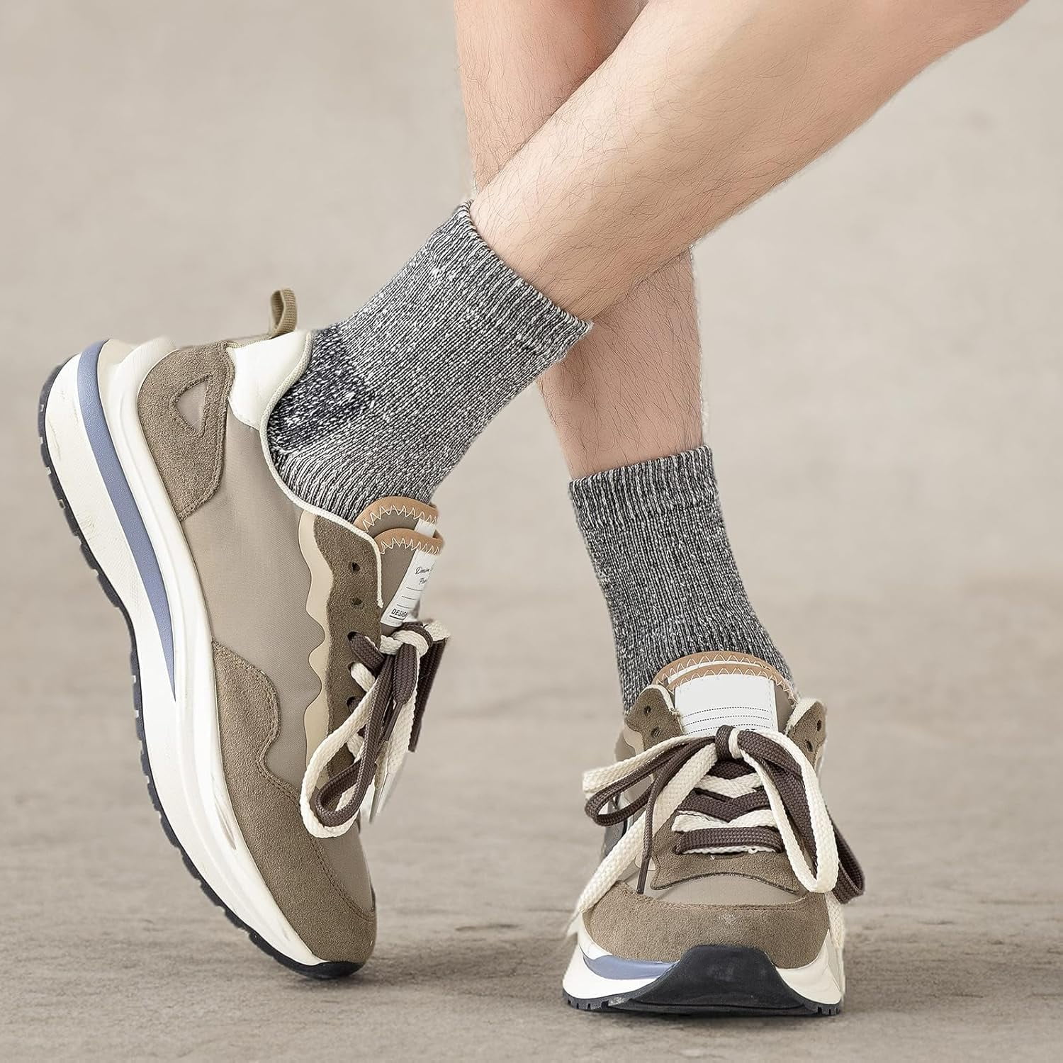 Merino Wool Ankle Hiking Socks Men Outdoor Women Thermal Warm Cushioned Quarter Sock (3 Pairs)