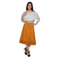 thumbnail image 2 of Moomaya A- Line Skirts For Women Knee Length Solid Cotton Summer Wear Clothing, 2 of 5