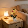 thumbnail image 6 of Artificial Phalaenopsis Orchid With Pot Faux Flower Planter - Yellow Plastic Home Decor Centerpiece 6.88in Height, 6 of 6