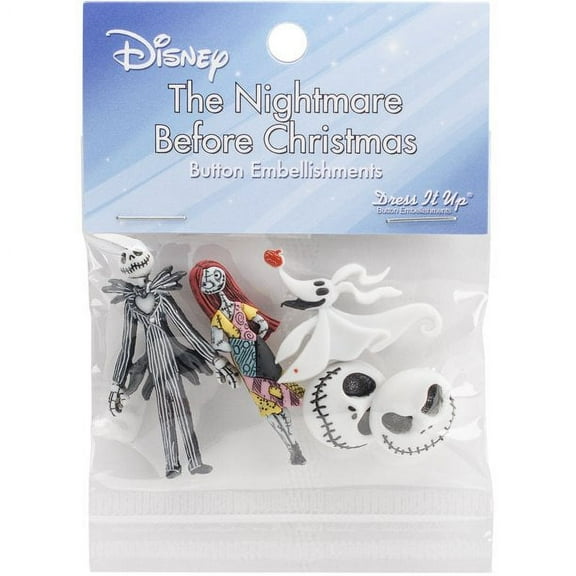 Dress It Up, "The Nightmare Before Christmas", Craft & Sewing Fasteners, Multi Color, Plastic, 5 Pcs.