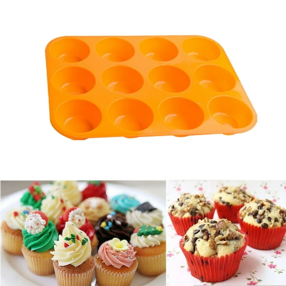 Rbaofujie Silicone Molds 12 Cavity Soap Cookies Cupcake Bakeware Pan Tray Mould Food Tray