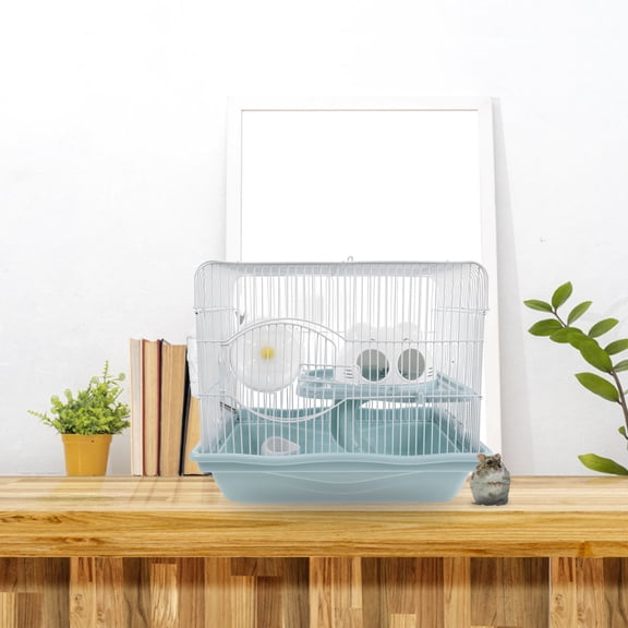 GETAJGHSD Double Layer Hamster Cage with Exercise Wheel, Ramps, and Accessories for Indoor Small Pets Habitat