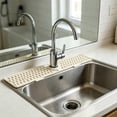 thumbnail image 5 of Topukaiba Silicone Sink Mat for Kitchen Faucet, Narrow Splash Guard Behind Faucet, Self Draining Countertop Protector, Easy to Clean for Kitchen Bathroom Vanity Sink Area,17.7"x4.2",Beige, 5 of 6