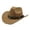 Camel, variant on Unisex Western Cowboy Hat with Turquoise Bead Band, Classic Wide Brim Faux Wool Felt Fedora Hat for Costume Party and Outdoor Daily Wear,Camel