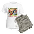 thumbnail image 5 of CafePress - I AM THE QUEEN Women's Light Pajamas - Women's Short Sleeve Print T-Shirt and Pants Light Cotton Pajama Set, 5 of 7