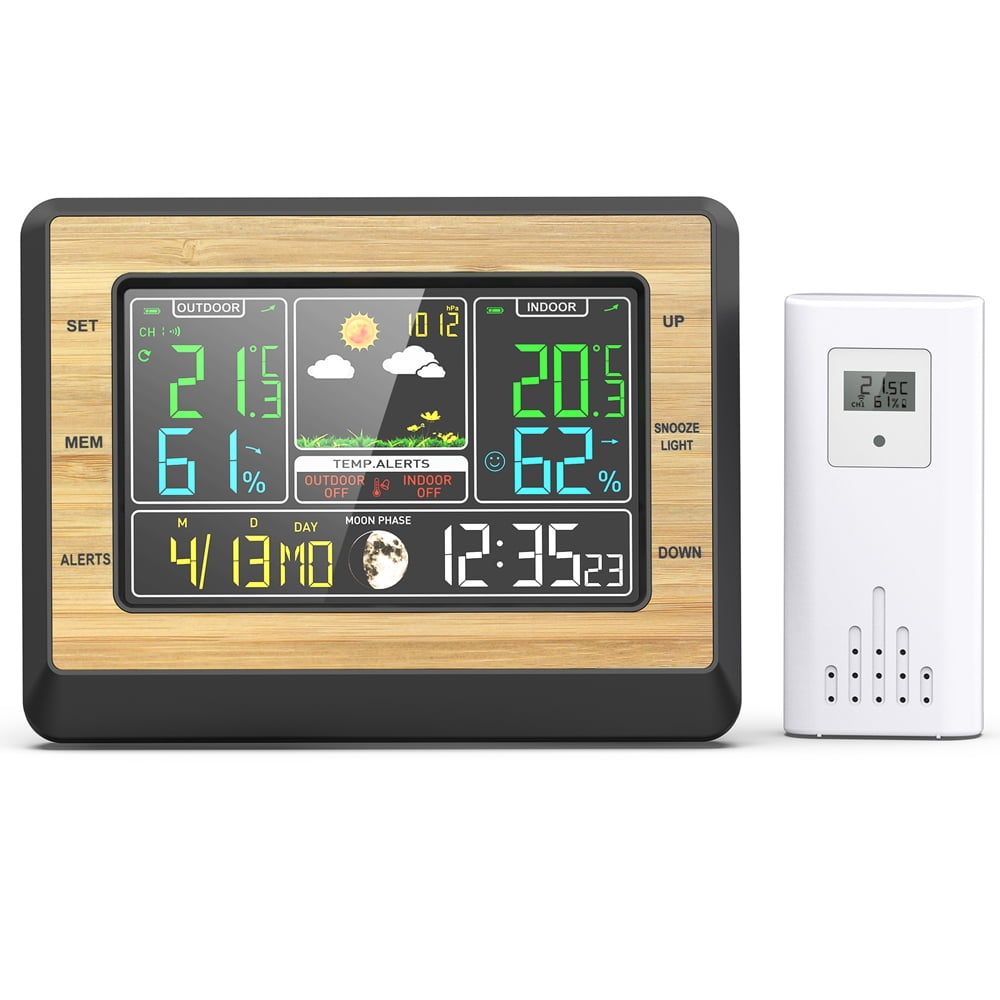 Aibecy Color Screen Weather Forecast Clock Temperature and Humidity