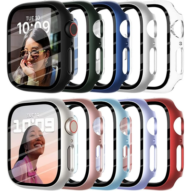 10 Pack for Apple Watch Screen Protector Case SE Series 6 5 4 44mm