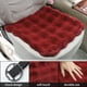 thumbnail image 3 of Funda de Asiento Inferior Única para Automóvil Rojo Vino Algodón Cuadrícula Universal para Automóvil SUV Camión 2 Pcs, 3 of 7
