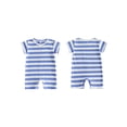 thumbnail image 2 of BemeyourBBs Infant Baby Girl Boy Summer Striped Romper One Piece Outfit Casual Short Sleeve Stripes Print Jumpsuit Shorts Baby Basic Clothes, 2 of 7