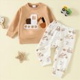thumbnail image 2 of Toddler Baby Boys Farm Outfits Clothes Embroidery Sweatshirt Tops Long Sleeve T-Shirt Elastic Waist Shorts Set 2 Piece Outfit Fall Winter Clothes Kaprioy Boys Clothes Fall Winter, 2 of 8