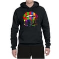 thumbnail image 2 of Wild Bobby, Colorful Painted Lip, Streetwear, Unisex Graphic Hoodie Sweatshirt, Black, Small, 2 of 5